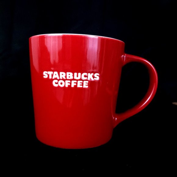 Starbucks 2010 New Bone China Etched Logo Mug 16oz Color Red and White - Picture 1 of 5